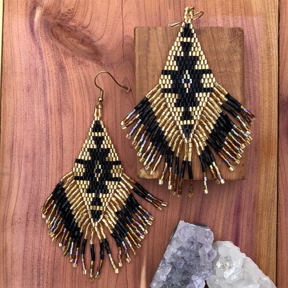 Handmade SW Beaded Statement Earrings! - Picture 2 of 8